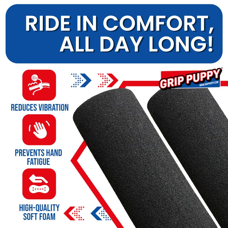 GRIP PUPPY قبضة جريب باي بيغ باو، قبضة مريحة - قبضات مقود ناعمة، متينة، ومضادة للانزلاق للدراجات النارية، والدراجات، والسكوترات - سهلة التركيب، تناسب عالمي - Image 3